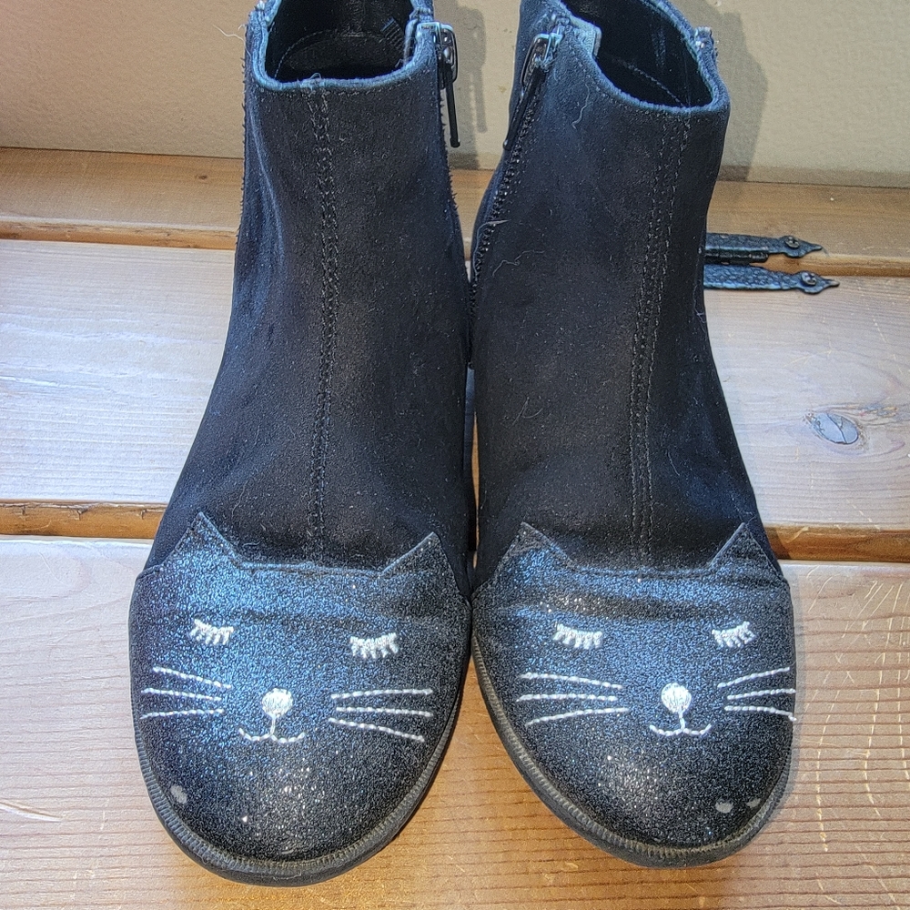 Girls H&M Black Kitty Ankle Boots Size 13
